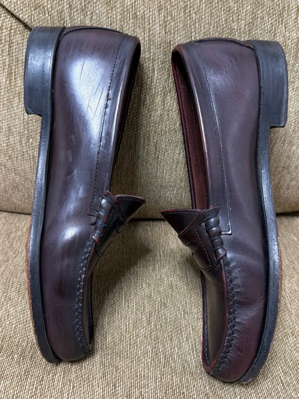 Dexter Men's Penny Loafers in Deep Burgundy Leather Size 10.5 M
